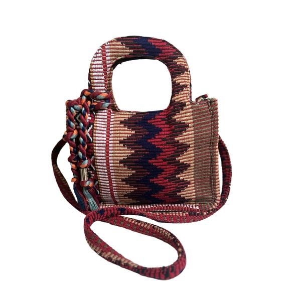 Vince Camuto Bag Crossbody Boho Festival Oriel Western Aztec Canvas Tote Handbag - Picture 1 of 10